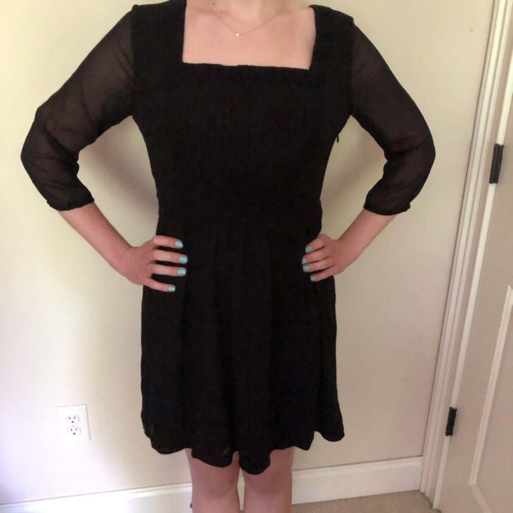 Abercrombie & Fitch black 3/4 sleeve dress NWT
